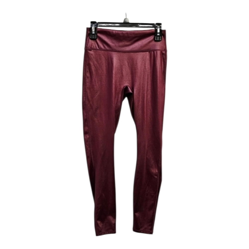 Motion 365+ Maroon Metalic Look Athletic Leggings by Fabletics Size S